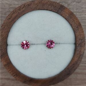 Platinum Plated 925 Silver October Birthstone CZ Stud Earrings